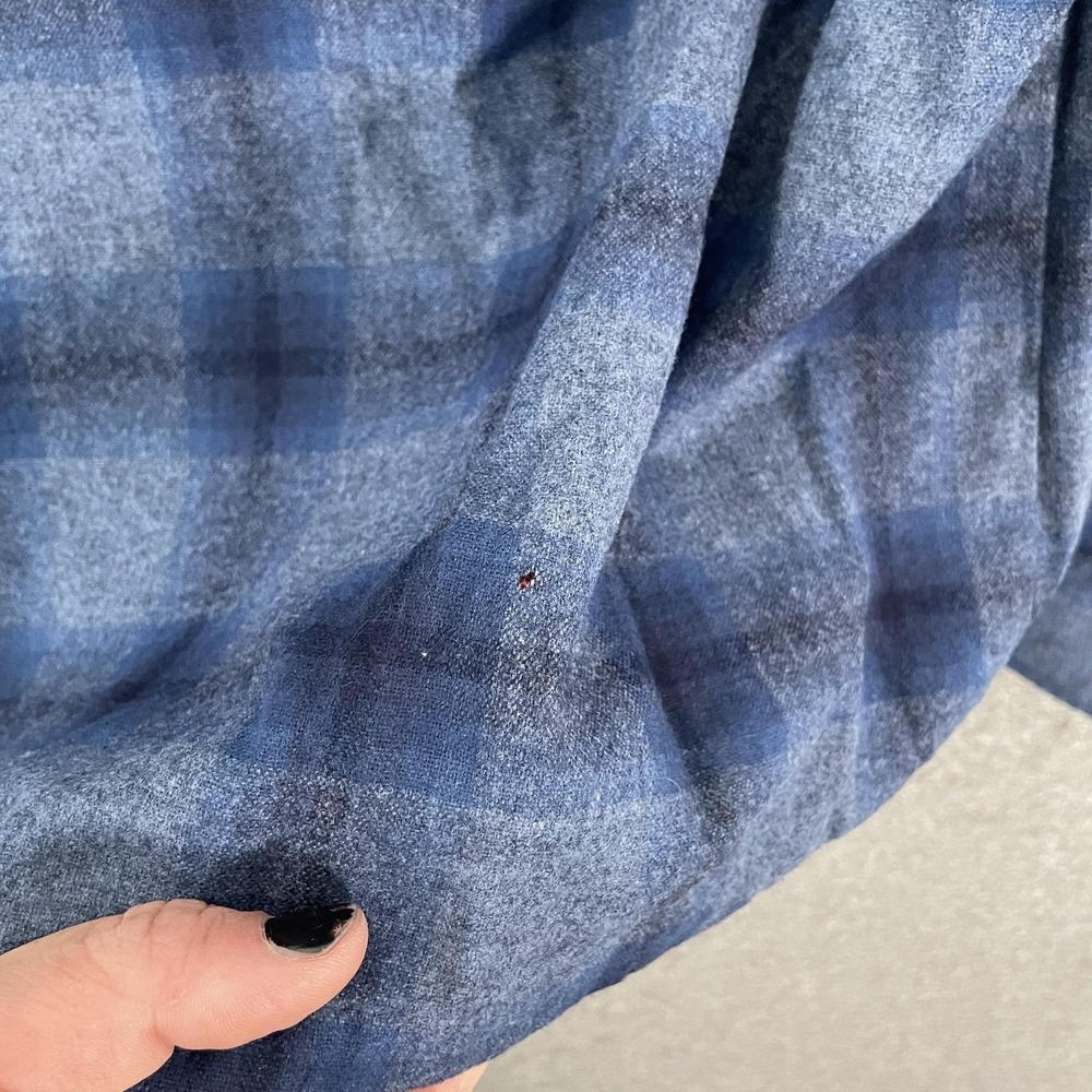 Pendleton Jacket Womens Small Blue Plaid Flannel Wool Button Front Made In USA - Picture 6 of 9